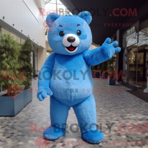 Blue Bear maskot kostume...