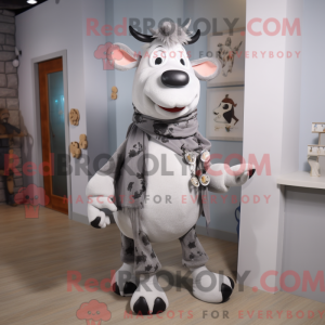 Grey Cow maskot kostume...