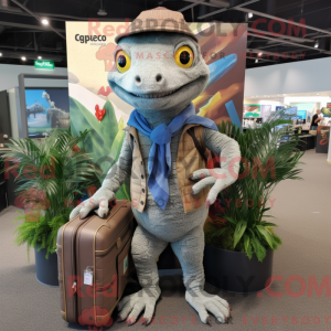Grå Geckos maskot kostume...