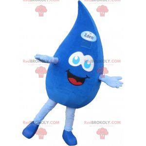 Obří a usměvavý modrý kapka vody maskot - Redbrokoly.com