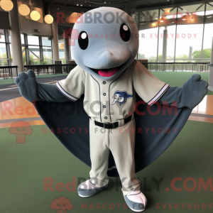 Grey Manta Ray maskot...