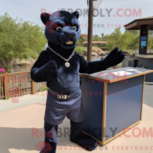 Navy Panther mascot costume...