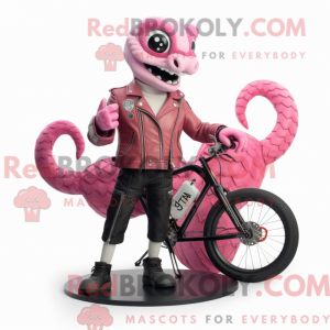 Pink Hydra mascot costume...