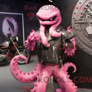Rosa Hydra-maskotdraktfigur...