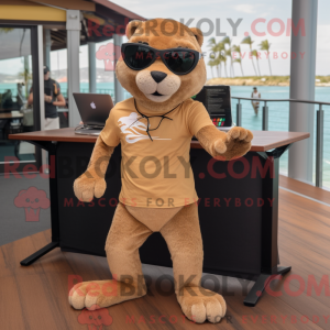 Tan Jaguarundi mascot...