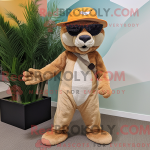 Tan Jaguarundi mascot...