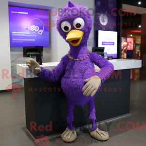 Lilla struts maskot drakt...