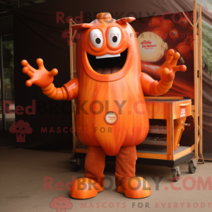 Orange Bbq Ribs Maskottchen...