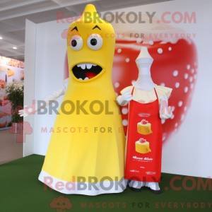Gul flaske ketchup maskot...