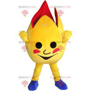 Mascotte d'œuf géant ouvert jaune et rouge - Redbrokoly.com