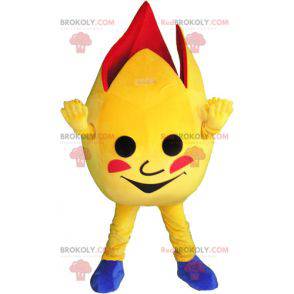 Mascotte d'œuf géant ouvert jaune et rouge - Redbrokoly.com