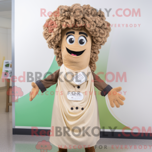 Tan Falafel maskot kostume...