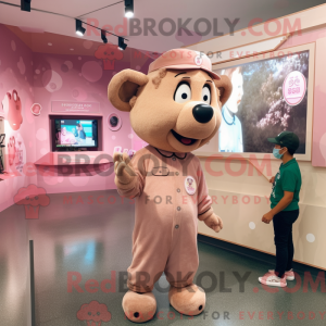 Tan Pink mascottekostuum...