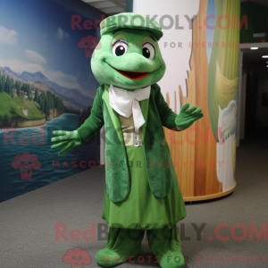 Grøn laks maskot kostume...