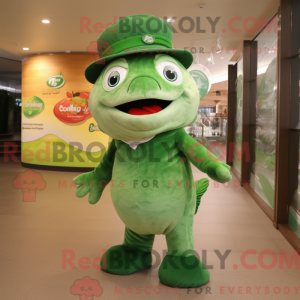 Groene zalm mascottekostuum...