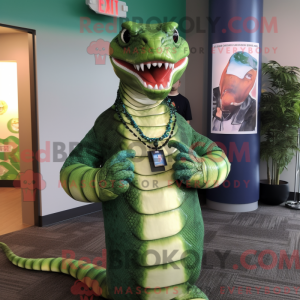 Grøn Titanoboa maskot...