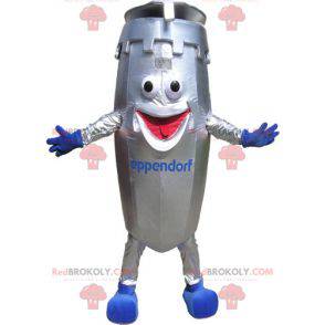 Metal barrel mascot lab equipment mascot - Redbrokoly.com