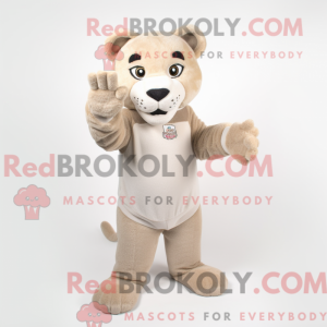 Beige Mountain Lion maskot...