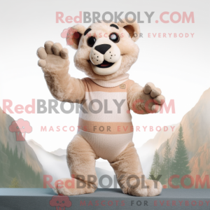 Beige Mountain Lion maskot...