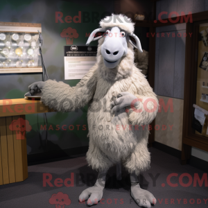 Silver Merino Sheep mascot...