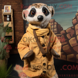 Beige Meerkat mascot...
