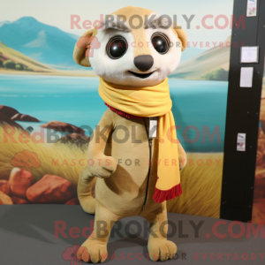 Beige Meerkat mascot...