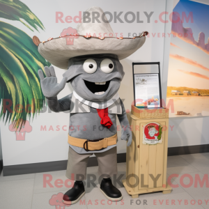 Gray Fajitas mascot costume...