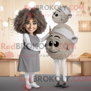 Grå Falafel maskot kostume...