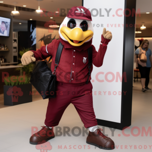 Maroon Crow mascot costume...