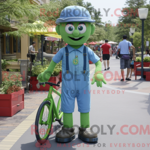 Grøn Unicyclist maskot...
