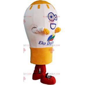 Mascot giant white and yellow light bulb - Redbrokoly.com