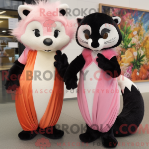 Peach Skunk mascot costume...