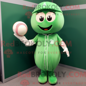 Green Baseball Ball mascot...