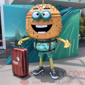 Teal Hamburger mascot...