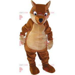 Mascotte de renard marron et beige géant - Redbrokoly.com