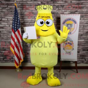 Citronově žlutá postava...