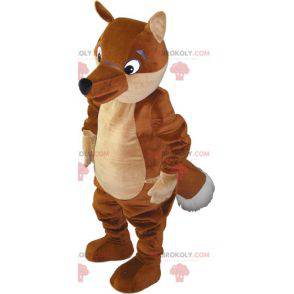 Mascotte de renard marron et beige géant - Redbrokoly.com