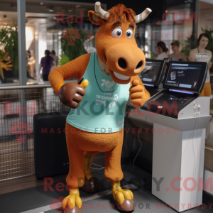Brun Guernsey Cow maskot...