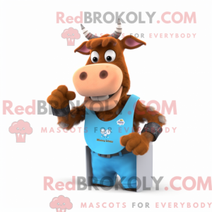 Brun Guernsey Cow maskot...