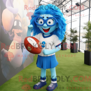 Sky Blue Mermaid mascot...