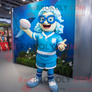 Sky Blue Mermaid mascot...