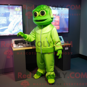 Lime Green Computer mascot...