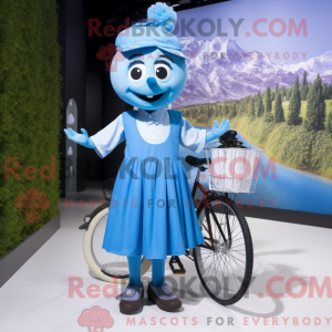 Blå Unicyclist maskot...