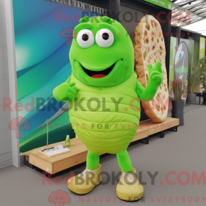 Lime Green Croissant mascot...