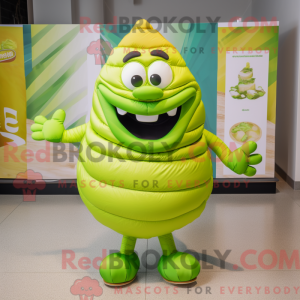 Lime Green Croissant mascot...