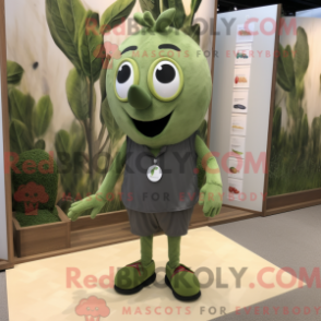 Fantasia de mascote Olive Graveyard com short de corrida e colares - Mascotes do cemitério - REBROKO_240404 - RedBrokoly.com