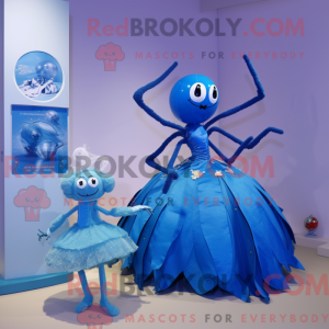 Blue Spider maskot kostume...