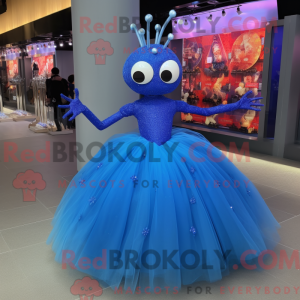 Blue Spider maskot kostume...