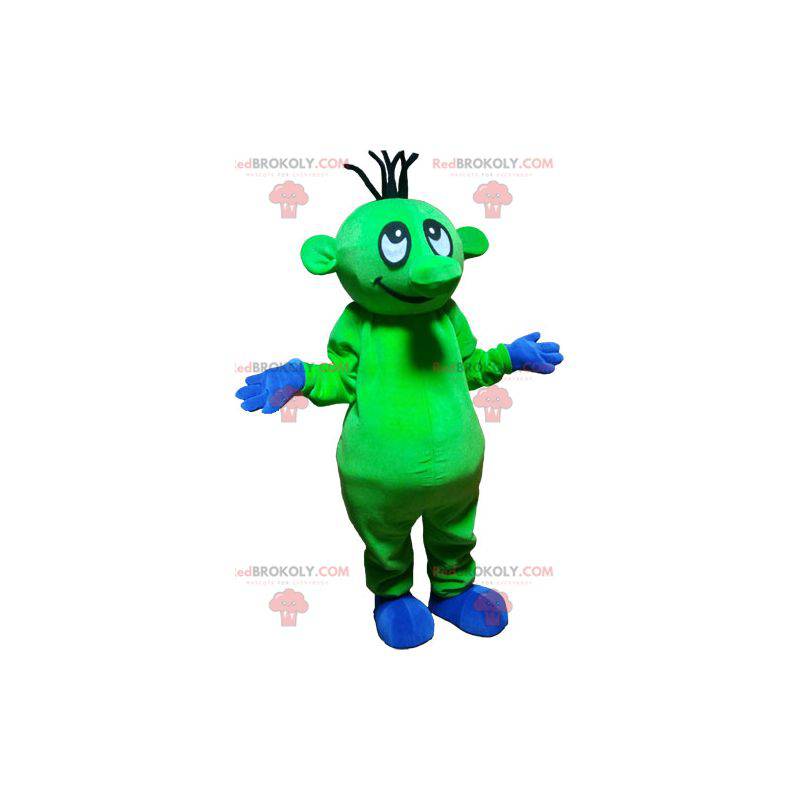 Flashy funny green alien mascot - Redbrokoly.com