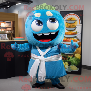 Máscara de sushi azul com...
